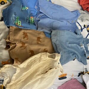 Kids Sleeveless Animal Print Tops - Blue, Beige, Tan